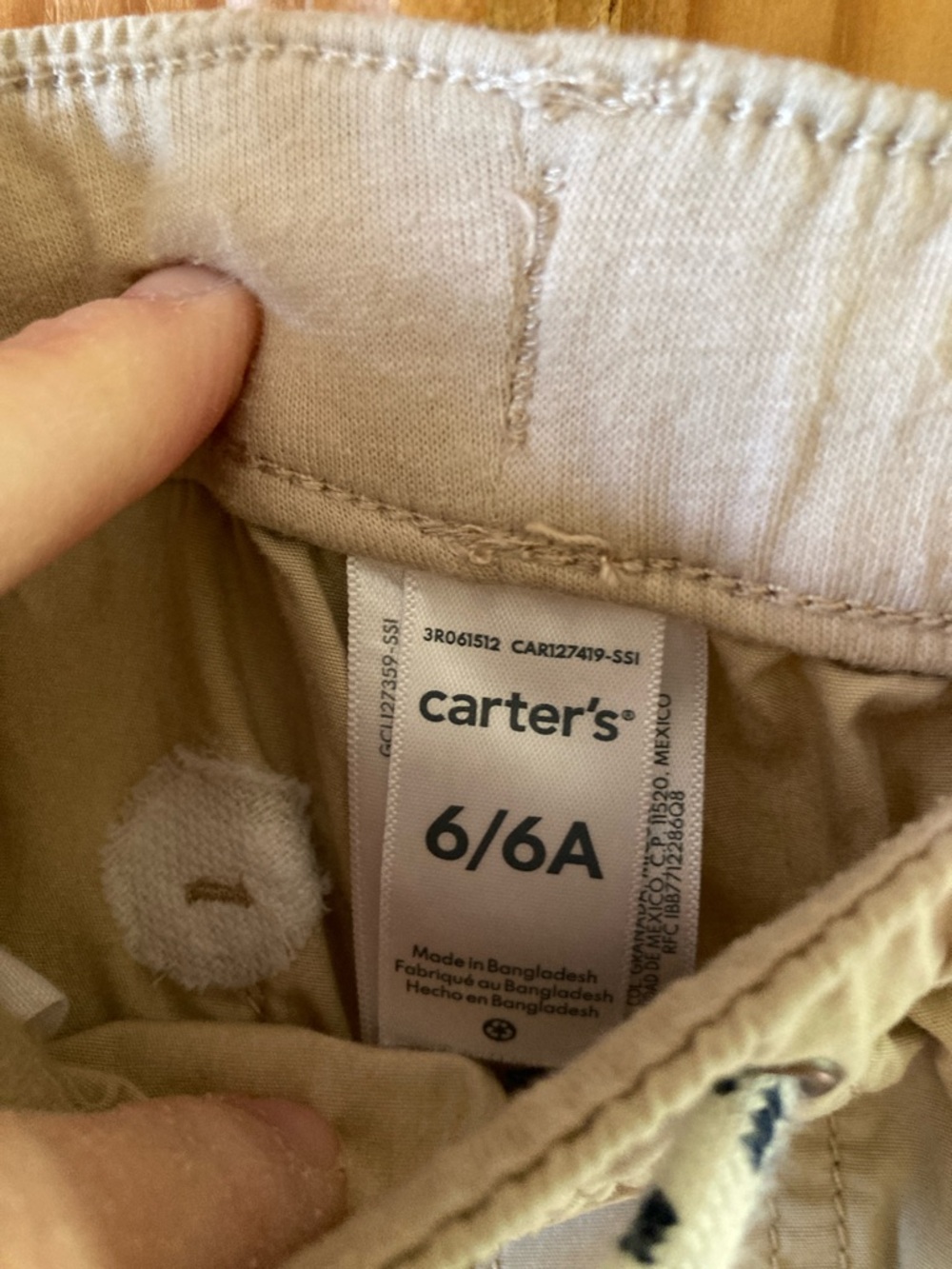 Boys Carter’s tan khaki jogger pants size 6 - Picture 2 of 4
